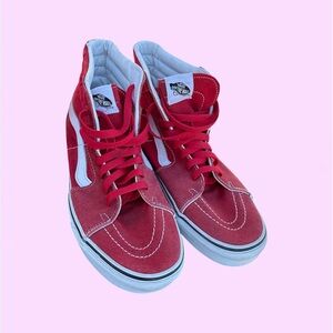 Vans red and White Sneakers